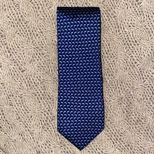 SAKS FIFTH AVE NAVY DOLPHIN PRINTED TIE